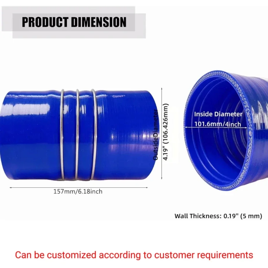 

Custom U Shape Silicone Tube Intercooler Pipe Radiator Hose Air Intake VMQ 3 Layer Aramid 2.2MPa 250C Car Accessories