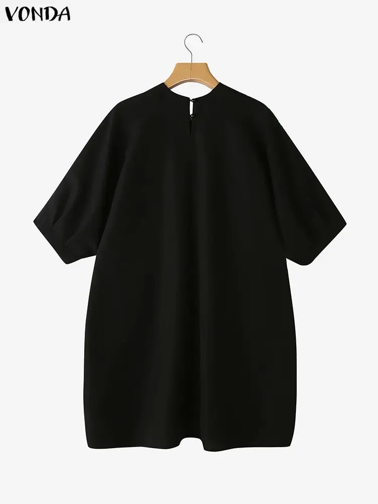 فوندا البوهيمي طباعة فساتين صغيرة النساء 3/4 كم الخامس الرقبة عادية فضفاض حفلة فيستدو عطلة موضة رداء كبير الحجم حجم كبير 5XL