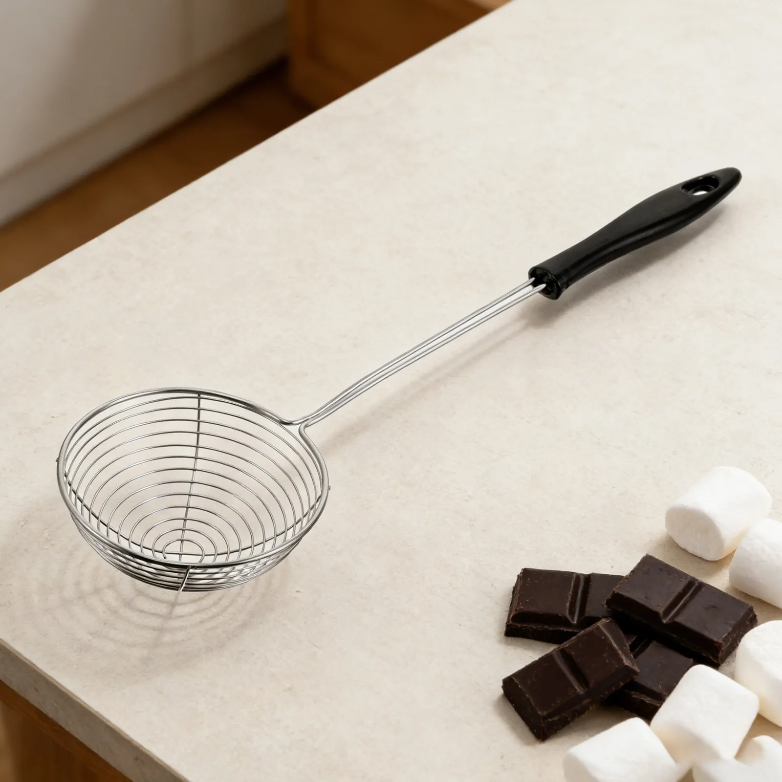 2Pcs Chocolate Dipping Tool Set Stainless Steel Skimmer 11.4x3.1inch Candy Coating Spoons for Truffles Cookies Homemade Treats