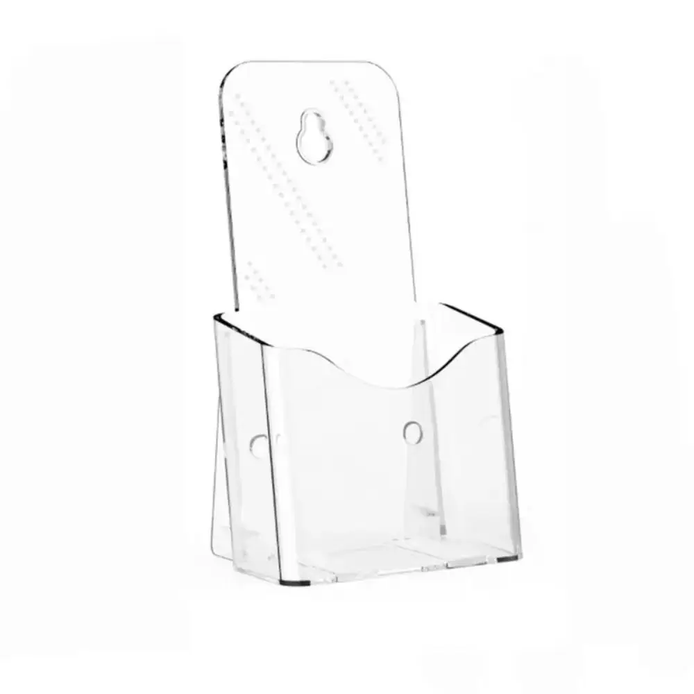 Literature Plastic A6 Brochure Holder Acrylic Clear Wall Mount Transparent Portable Pamphlet Holder Women