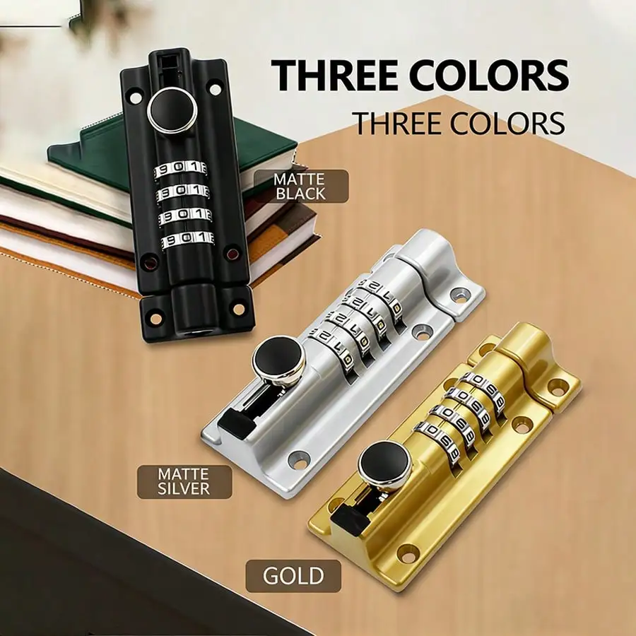 

1 шт.-4-значный замок с паролем, прочный металлический раздвижной замок из цинкового сплава с функцией защиты пароля, который может повысить безопасность