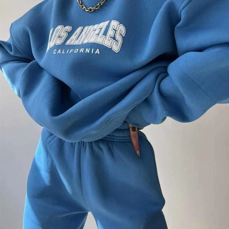 

Women's Casual Sweater Long Swed Pants Set Seven-Foot Length Polyester Fabric Collar f Zipper Tee-Piece Set Faion...