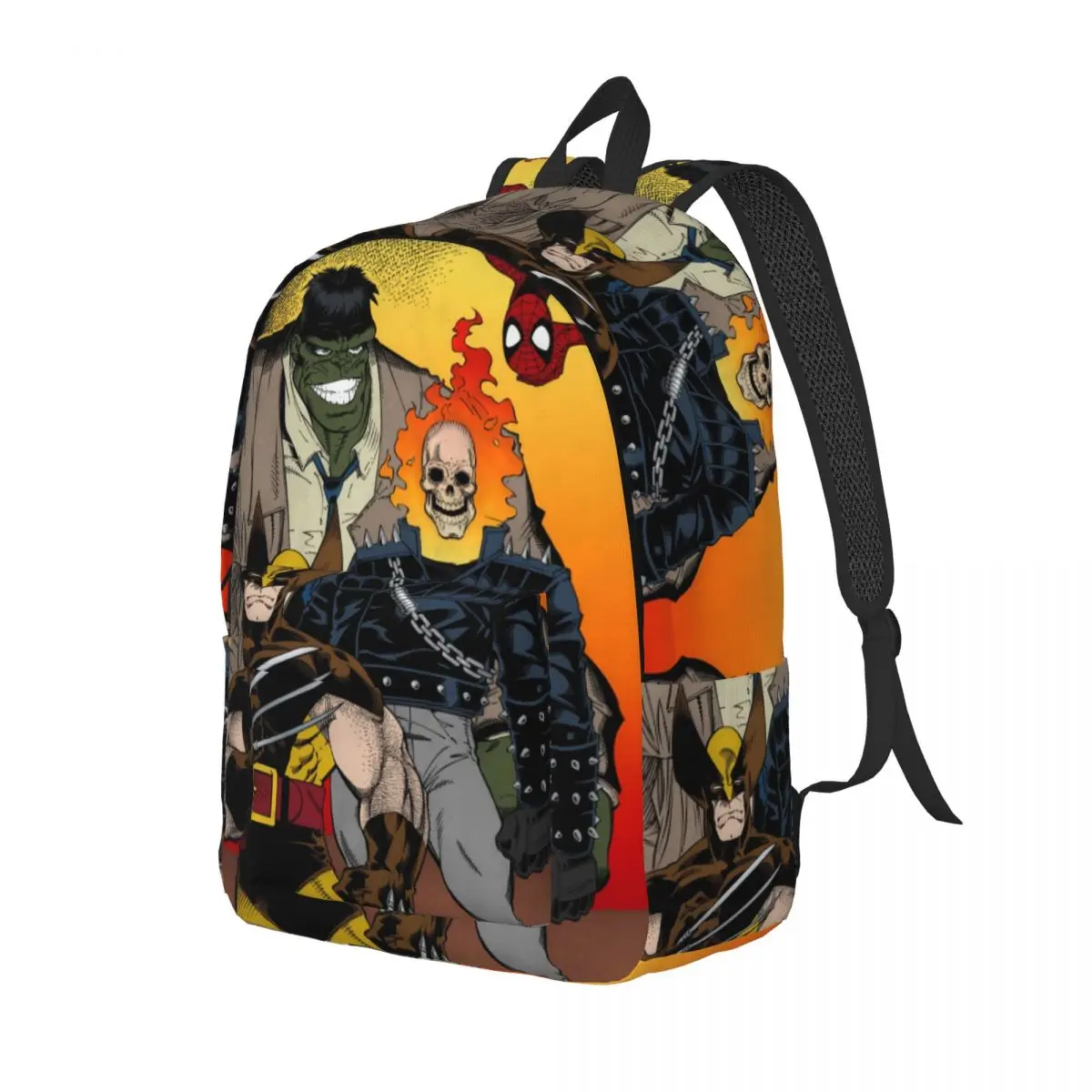 Custom Ghost Rider And Spiderman Laptop Backpack Men Women Casual Bookbag for School College Student Bag