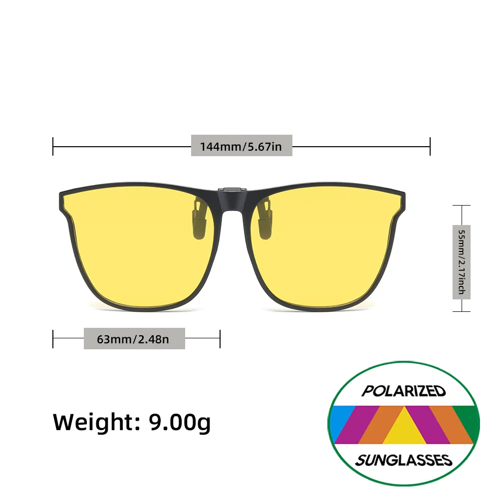 VIVIBEE Flip Up Clip On Nachtsichtbrille Polarisierte Männer Fahren Gelbe Sonnenbrille Frauen UV400 Angeln Universal Clips – Detail 13