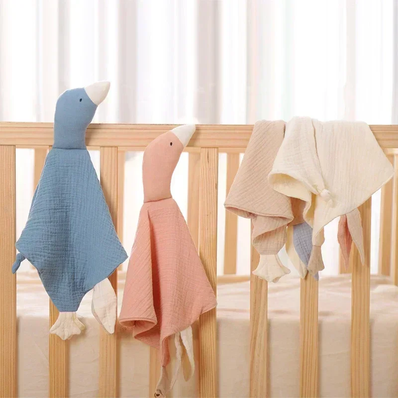 Baby Soother Appease Towel Bib Soft Animal Goose Doll Teether Infants Comfort Sleeping Nursing Cuddling Blanket Toys