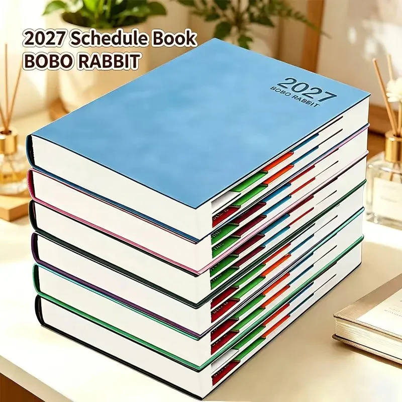 2027 Daily Planner, A5 Softcover 365 Days One Page Per Day Plan Book with Color Tabs, Time Management Agenda Notebook for Office