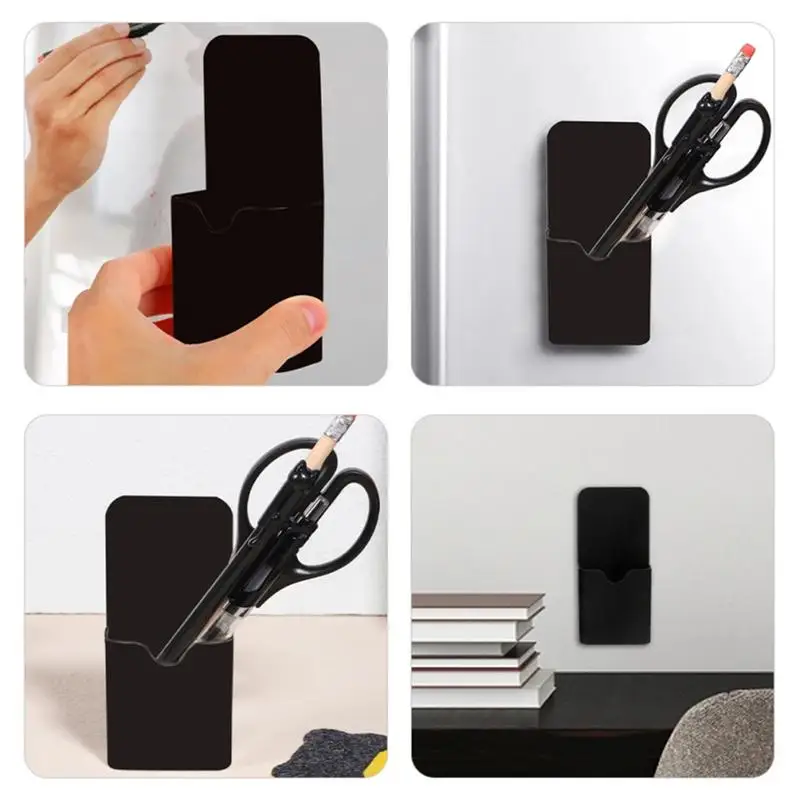 Magnetic Storage Box Magnetic Pen Holder Plastic Whiteboard Marker Organizer Fridge Pen Holder Home Office Desk Organizer