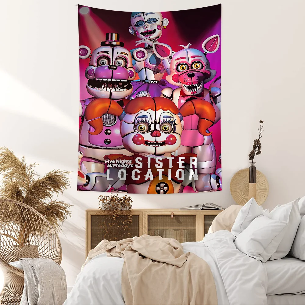 F-FNAF Five-nights-At-Freddys Chart Tapestry Art Science Fiction Room Home Decor Cheap Hippie Wall Hanging