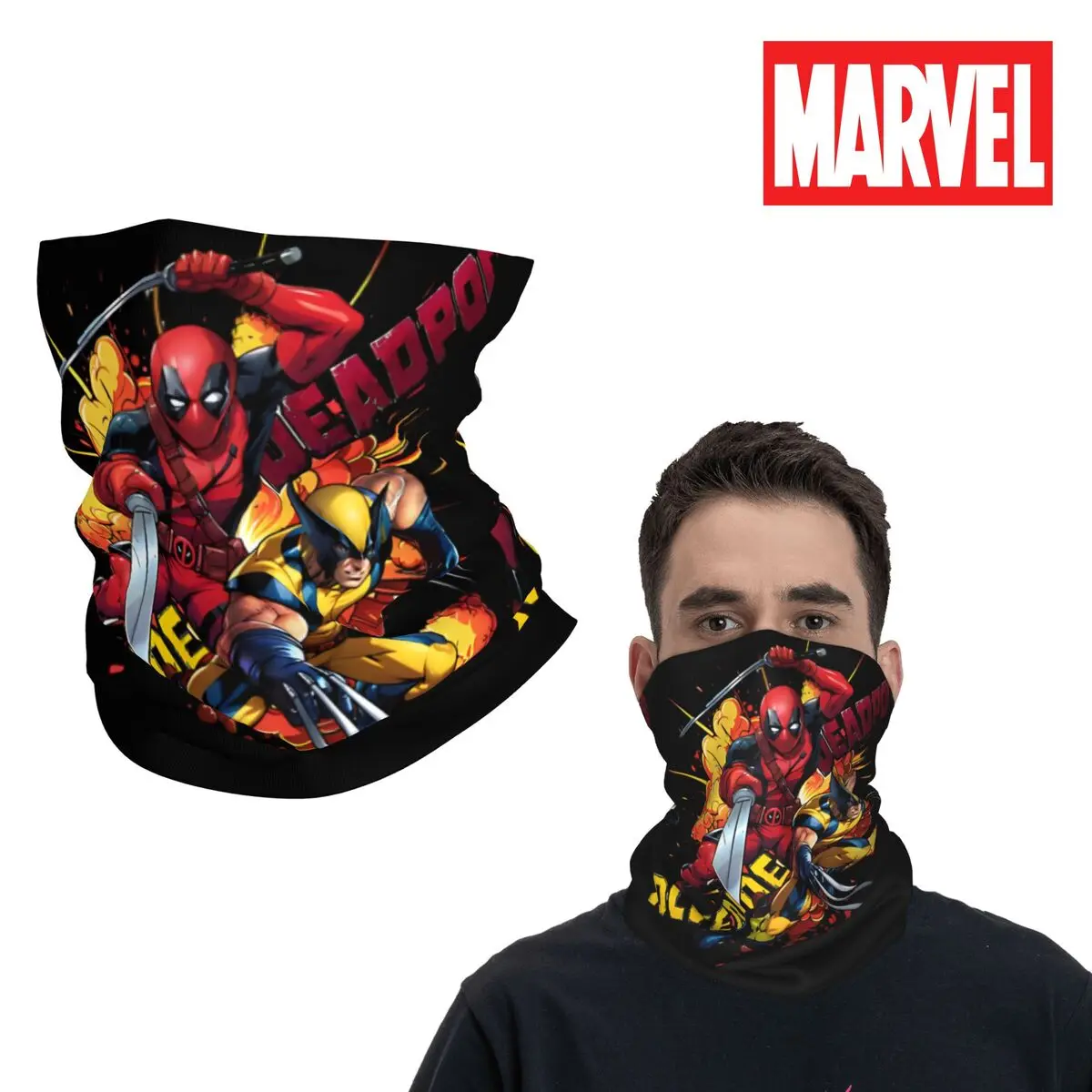 Comicbook Movie Team Up Deadpool & Wolverine Bandana Neck Cover Printed Motor Motocross Mask Multi-use Cycling Riding Unisex