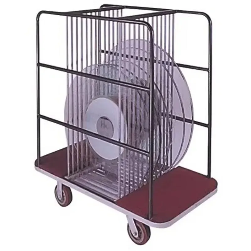 Hotel glass turntable cart/conference table flatbed cart/round table cart/banquet chair transporter