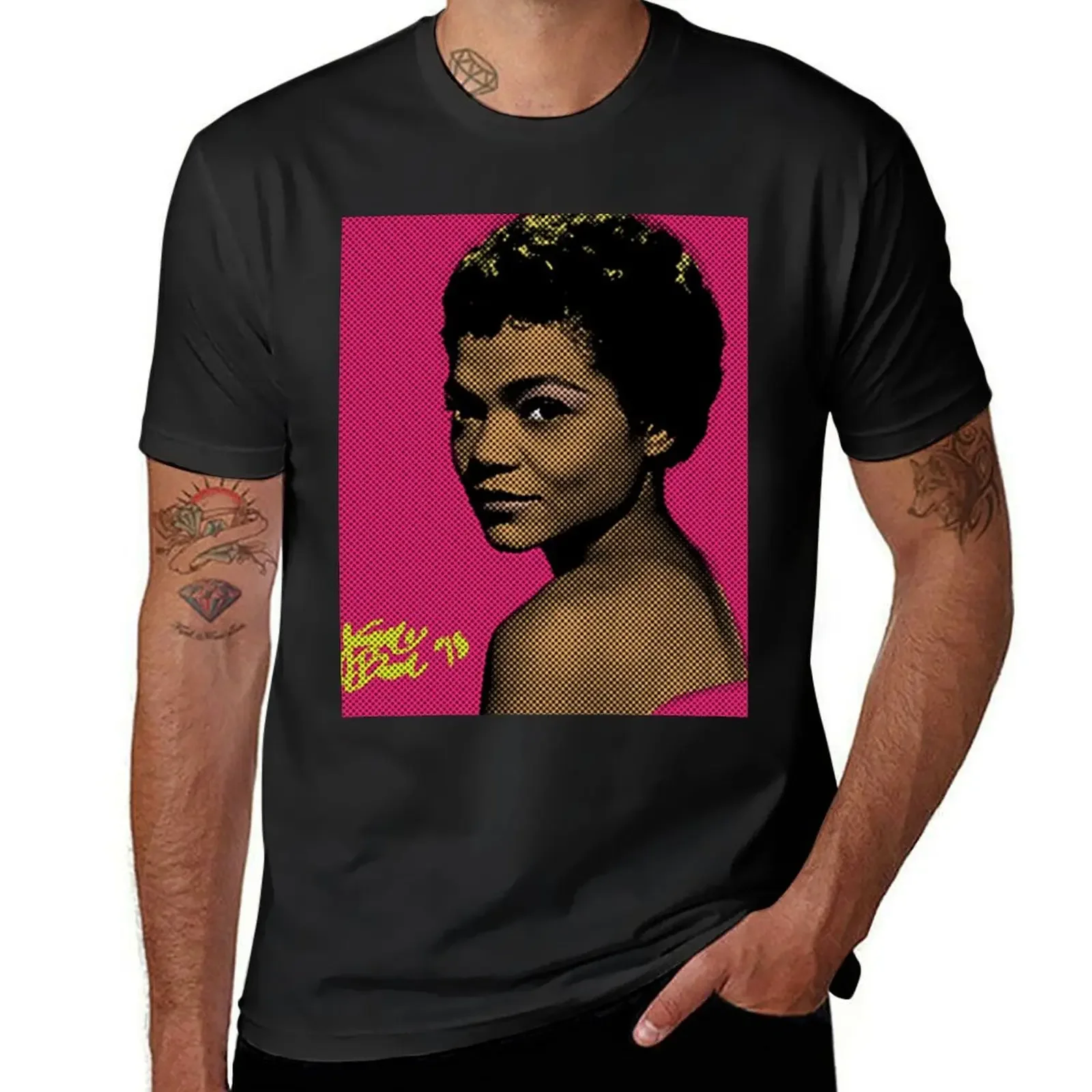 Eartha Kitt Pop Art By JTRAFL T-Shirt plus size clothes blue archive men clothing