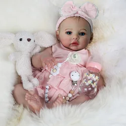 Baby Dolls Like Real Bebe Reborn Silicone Vinyl Full Body 45cm Realistic Newborn Girl Painted Babies Lifelike Doll Toy Gifts
