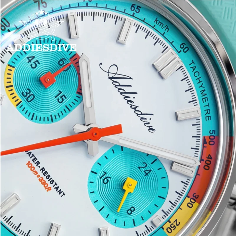 

ADDIESDIVE Chronograph Watch BGW9 Super Luminous 10Bar Waterproof 0S21 Movement FKM Strap New AD2549 Quartz Watch For Men 38mm
