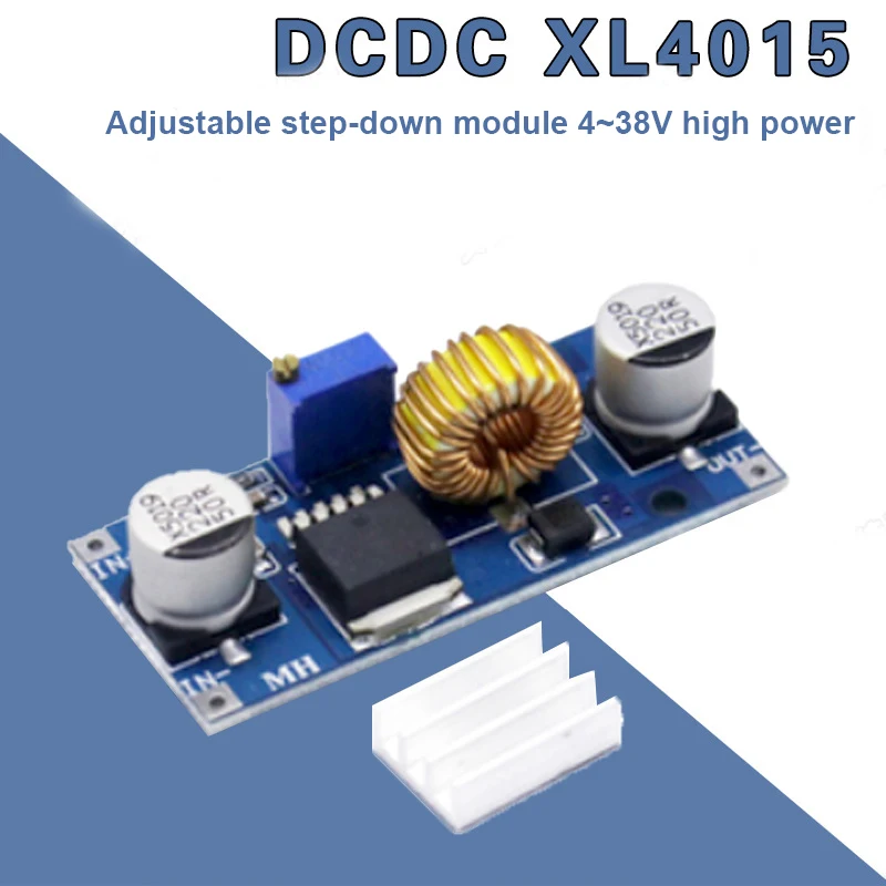 

DC-DC XL4015 adjustable step-down module 4~38V high power 96% high efficiency low ripple 5A