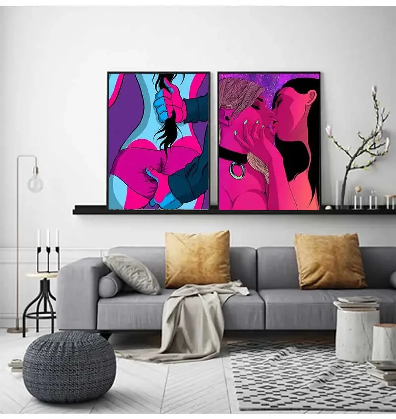 مجردة مثير امرأة حائط لوح رسم ملصق فني اللون الكبار صورة الطباعة موضة الفن فندق غرفة نوم ديكور المنزل #1