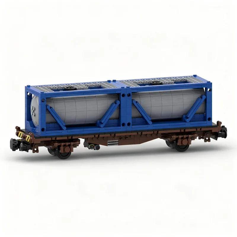 

885PCS MOC Military Freight Wagon Lgjs 598 20FT Container Tanks 8W Model Building Blocks DIY Assembly Building Blocks Gift Home