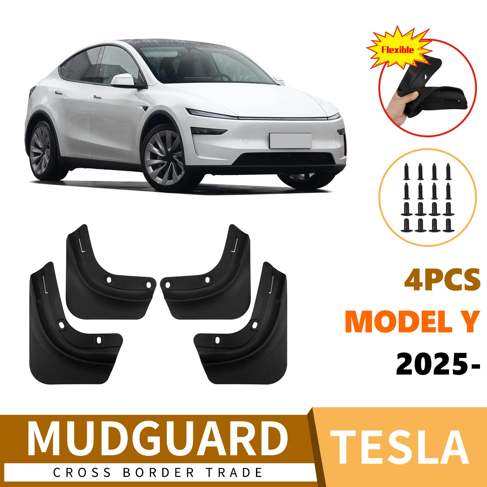 For Tesla Model Y Refresh Version 2025 No Drill Mud Flaps Inner Fender Liners Car Exterior Decor Must-have Tuning Accessories