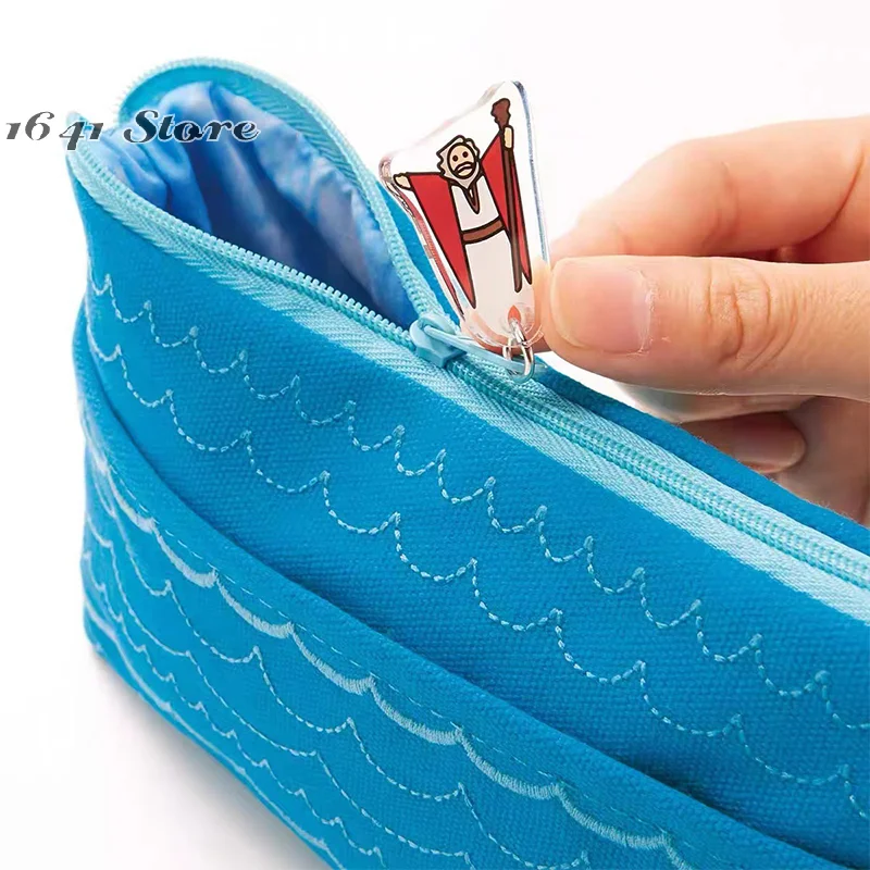 

Сумка для хранения школьных принадлежностей с причудливым водным искусством; Креативная косметичка большой емкости с рисунком океана