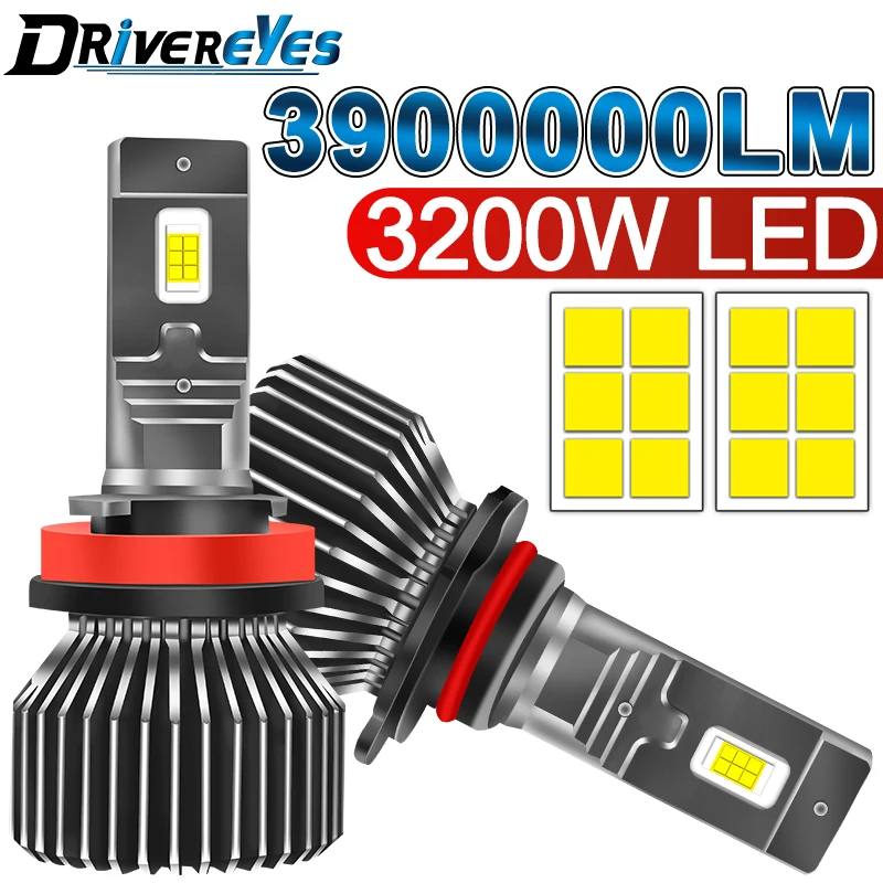 

Drivereyes H4 H7 LED Canbus H11 H8 H9 H1 9005 HB3 9006 HB4 9012 LED Headlight 3900W High Power 3200000LM 6000K Car Headlamp Bulb