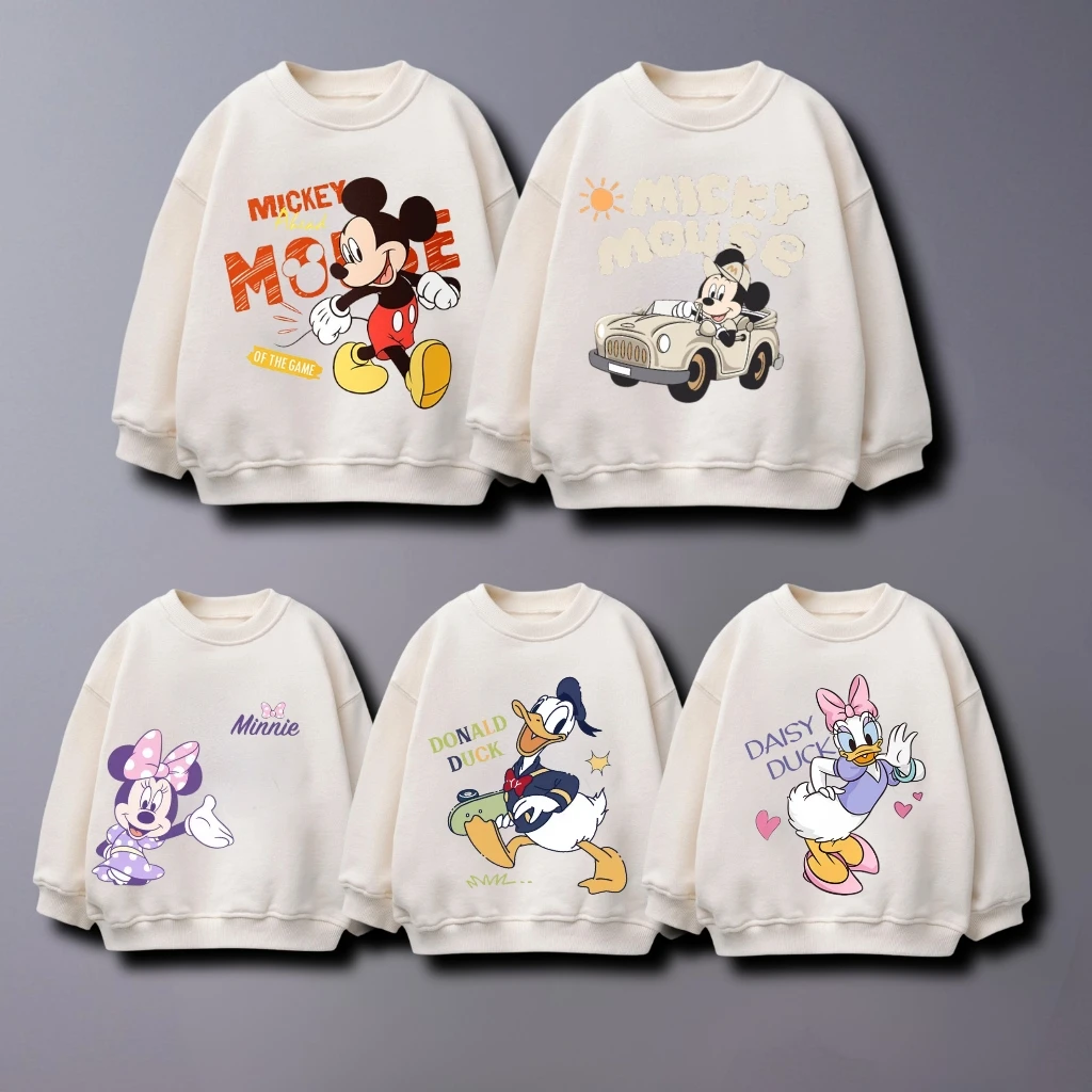 

Baby Boys And Girls Disney Cartoon Hoodie 2025 New Fashion Simple Loose Sweatshirts Long Sleeve Tops Autumn Clothing Children's