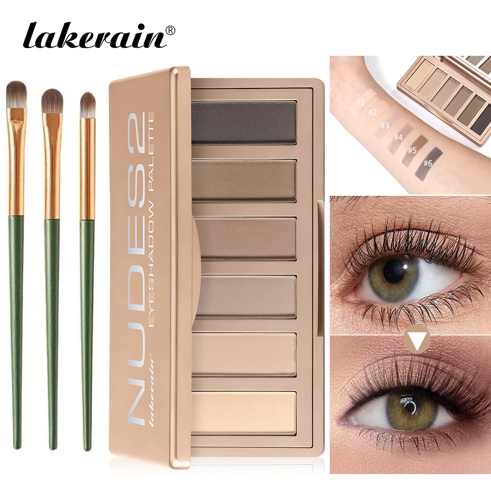 Eyeshadow Palette with Makeup Brush Set Matte Nude Natural Shades Blendable Rich Pigmented Long Lasting Waterproof Eyeshadow Powder Kit