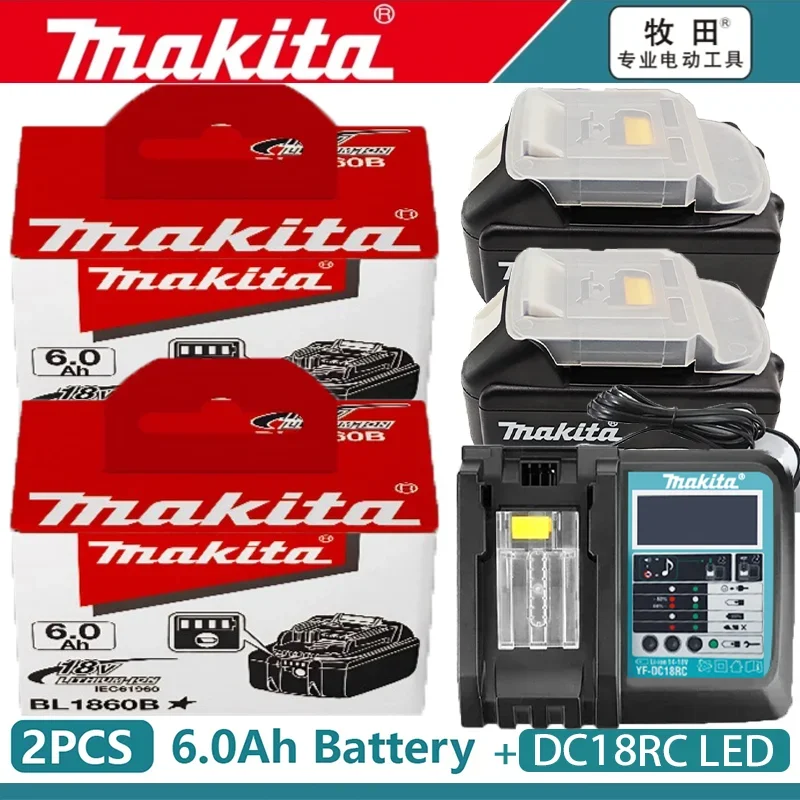 Originele Makita 18V batterij 6ah, met batterij-indicator Oplaadbare Makita-batterij, BL1830 BL1840 BL1850 Power Tool-batterij
