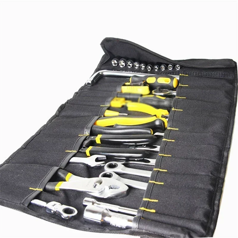 1Pcs Tool Storage Bag Accessories Parts Roll-up Motorcycle Wrench Spanner Socket Package Oxford cloth 58*34cm New