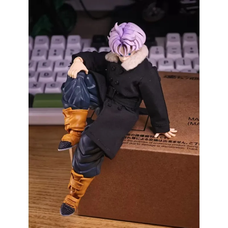 Dragon Ball 1/12 Anime Shf Torankusu Handgefertigter Langer Windbreaker mit eingebautem Eisendraht für 6'' Spielzeugfiguren Modell – Detail 6