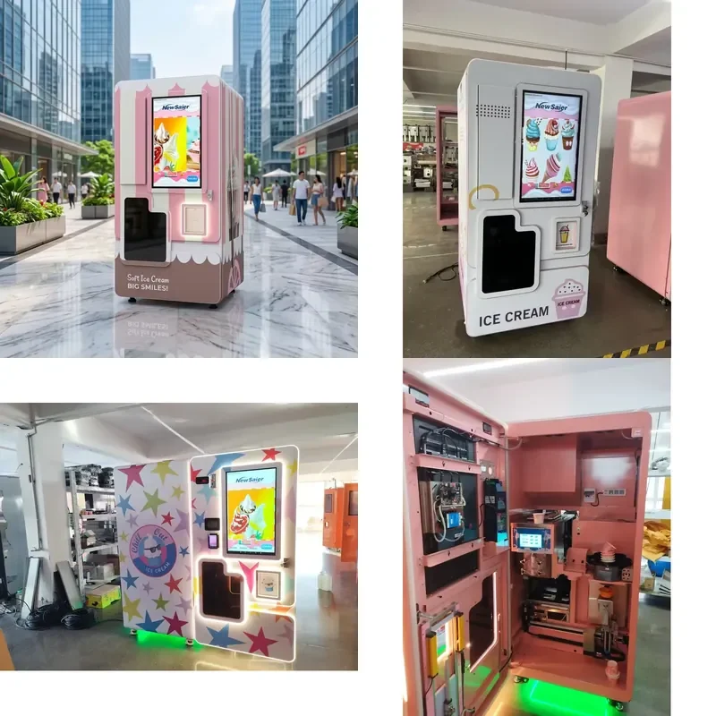 Wholesale 24H Commercial Soft Ice Cream Robot Vending Machine Unmanned Business Equipment