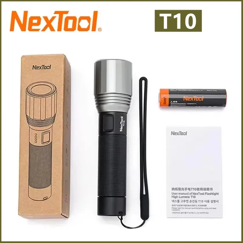 

NexTool T10 Перезаряжаемый фонарик 2600 мАч 2000 высоких люмен 7 режимов фонарик EDC фонарик для кемпинга и пешего туризма