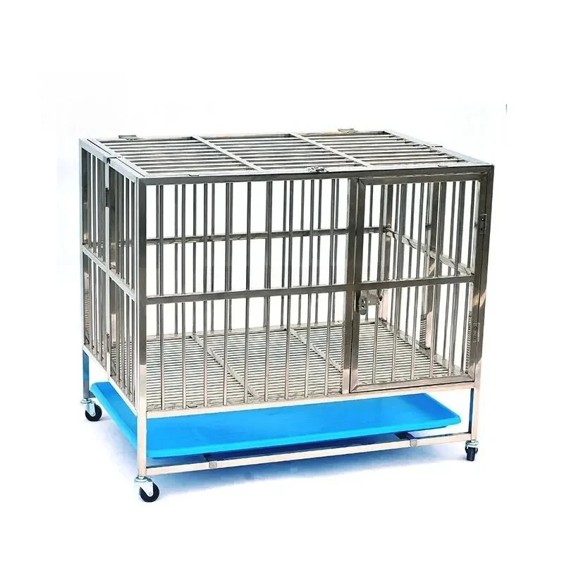 

cheapest design 304 stainless steel pet folding cage cat and dog metal cage