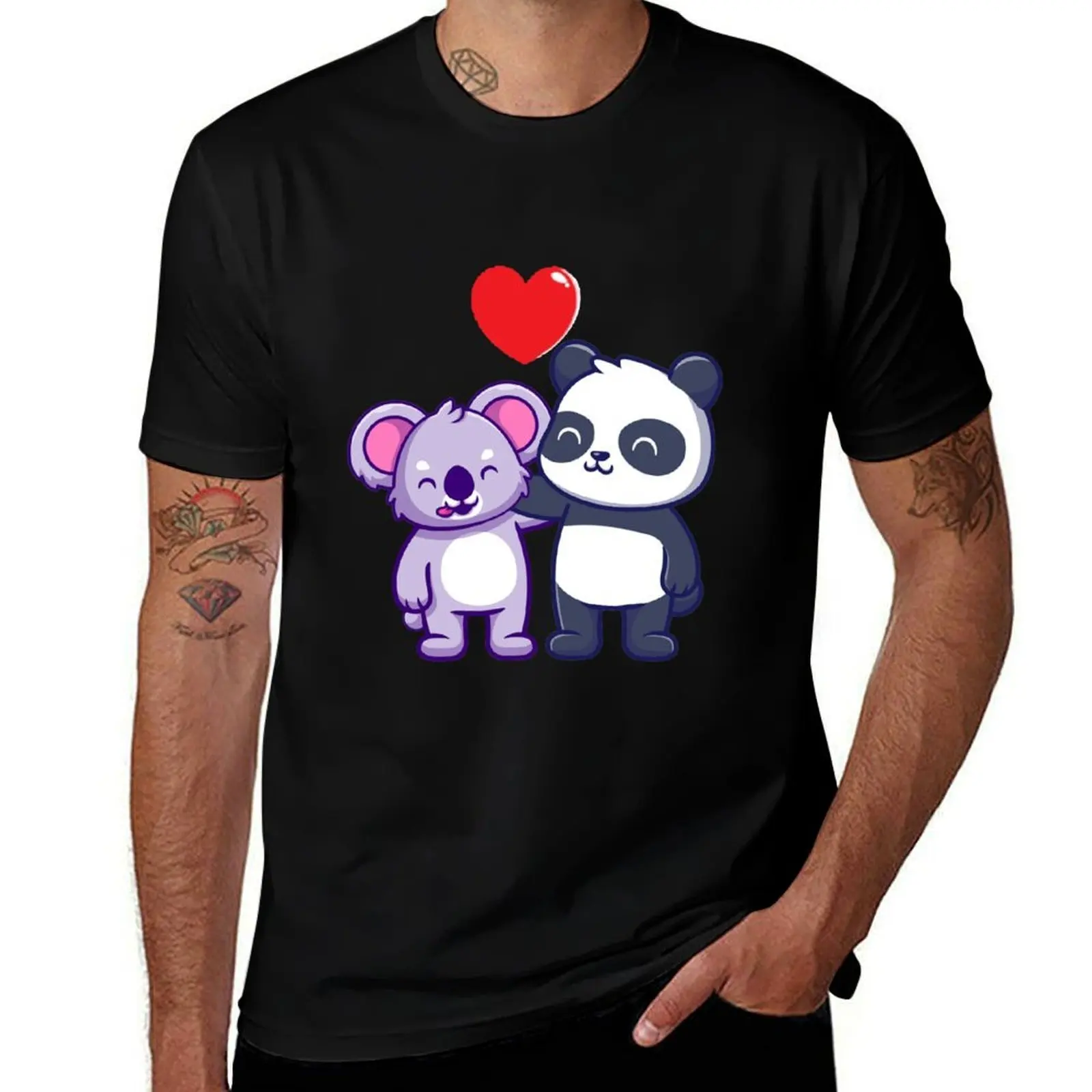 

Cute Koala and panda cute animal friendly panda kawaii bears T-Shirt t shirt personalised T-Shirt