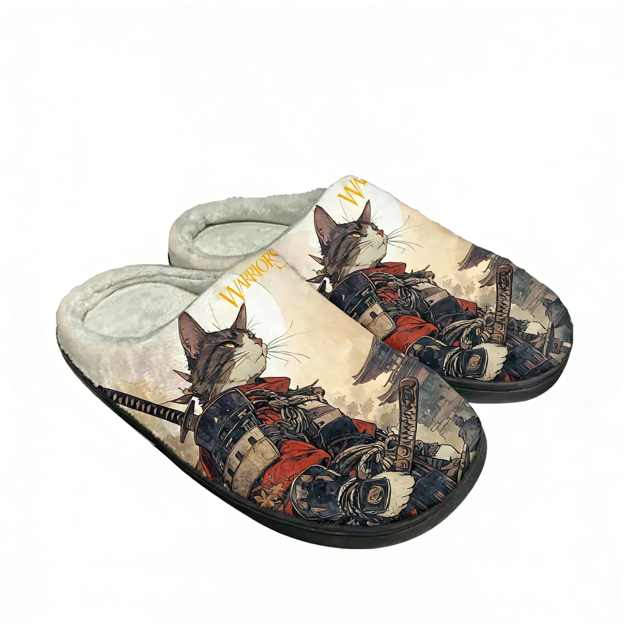

Cat Warrior Cotton Shoes Family Slippers Mens Womens Teenagers High Quality Casual Plush Bedroom Warm Shoe Customized Slipper