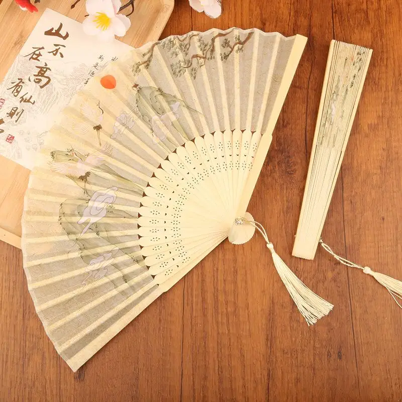 Chinese Style Manual Fans Foldable Hand Fan For Wedding Ancient Costume Motives Event Decoration Summer Cooling Props