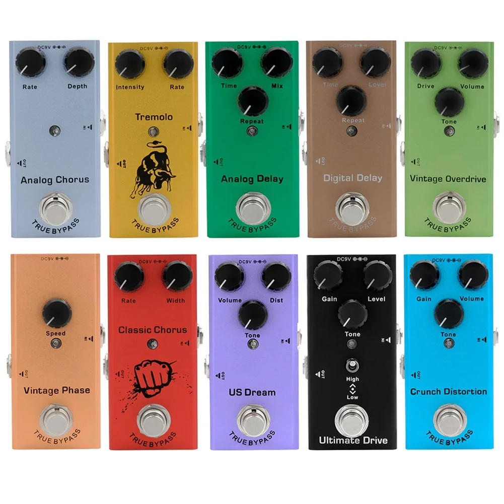 Electric Guitar Effects Pedal Classic Chorus/Distortion Crunch/Distortion/US Dream/Analog Delay/Vintage Overdrive/Digital Delay