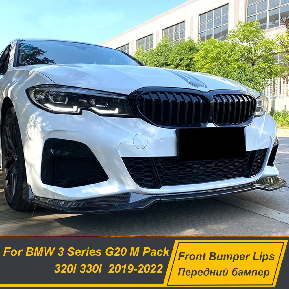 For BMW 3 Series G20 M Pack 320i 330i 2019-2022 MP Front Bumper Splitter Lip Spoiler Diffuser Bodykit Protector Accessories Part