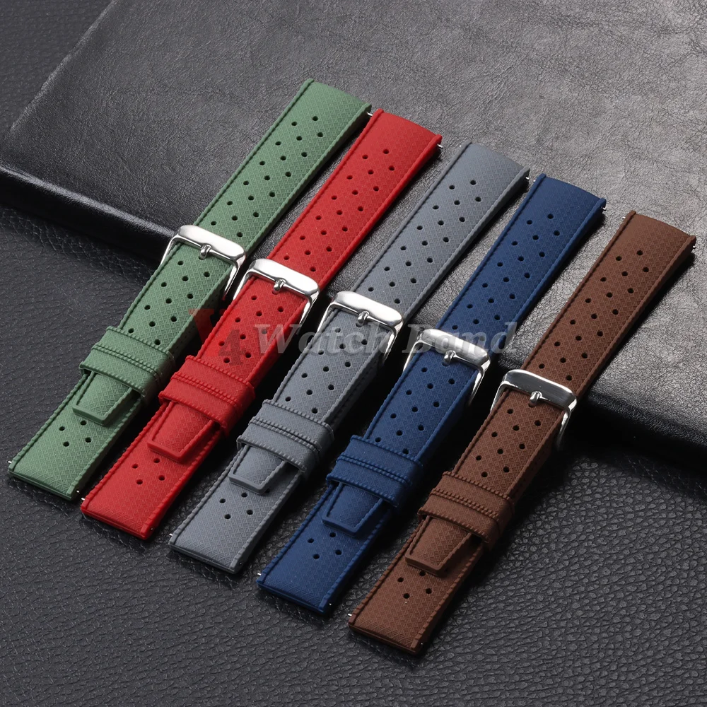 20mm 22mm Premium Grade Tropical Silicone Watch Band Universal Sports Strap Waterproof Diving Bracelet Tropic Smart Watch Straps view 2