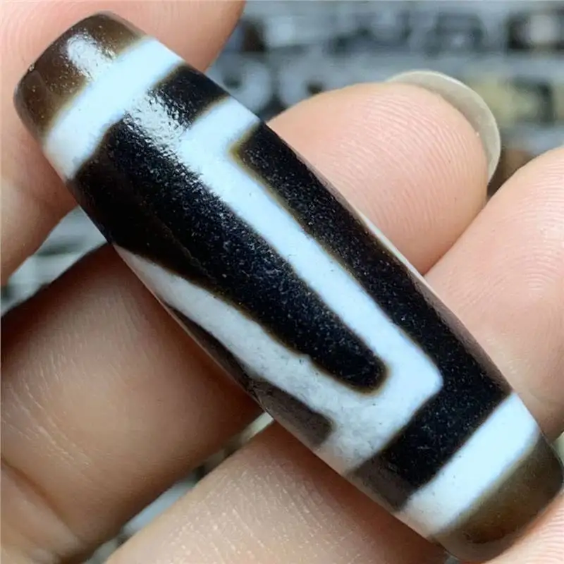 Thing, Picture, Natural Agate, Authentic Weathering Pattern, Black and White, One Look, Mountain, Tibet Beads 39.1*12.4m