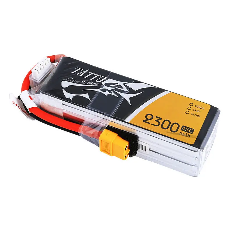 TATTU 2300mAh 45C 14.8V LiPo Battery With XT60 Plug For RC Helicopter Quadcopter FPV Racing Drone Parts 4S Rechargeable Battery