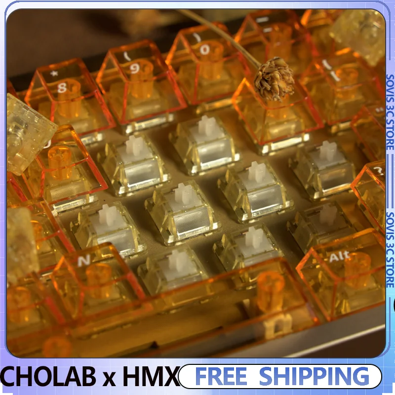 

Клавиатурные переключатели CHOLAB x HMX Sands of Time: линейные, с прозрачным золотистым блестящим штоком, настраиваемые.