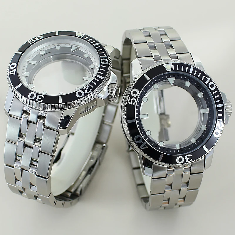 فضي/أسود 42.5 مللي متر ساعة رجالي حزام 100 متر مقاوم للماء لحركة Nh35 Nh36 Nh38 4R36 30.5 مللي متر الطلب تعديل نجم البحر T120 #5