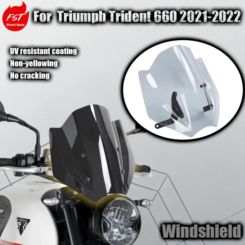 

For Triumph Trident 660 (2021-2022 Model) Special Modified Front Windshield Heightened for Enhanced Riding Experience