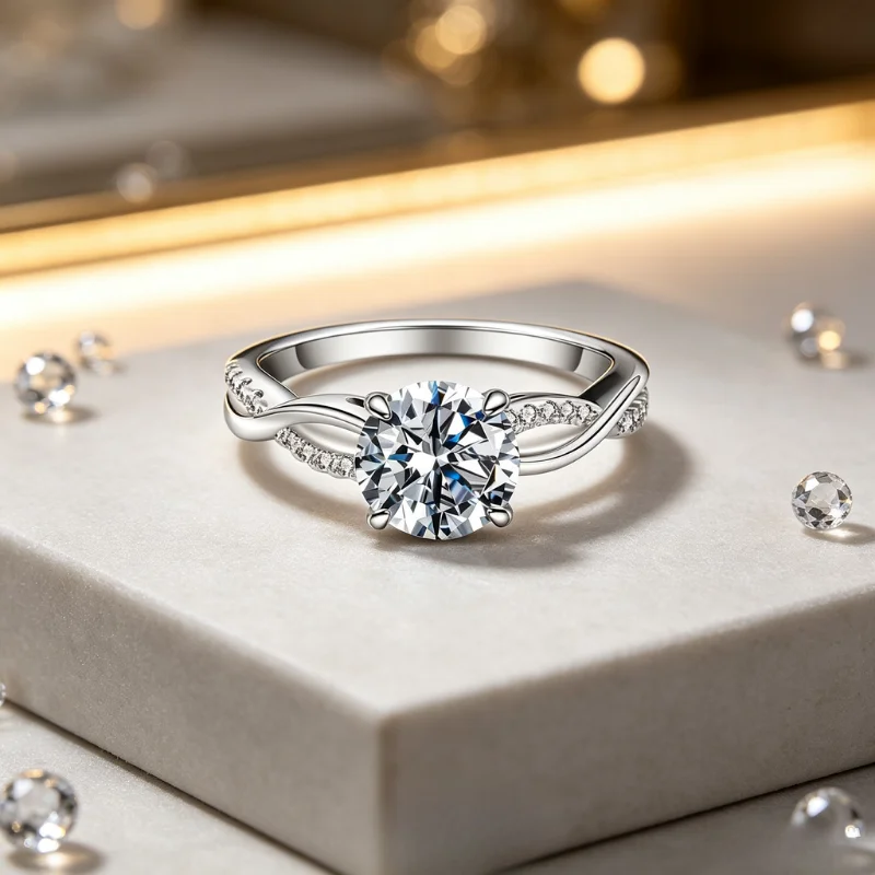 5A Cubic Zirconia Ring with 18K White Gold Plated 1ct/3ct/5ct Engagement Wedding Bands Promise for Women Fine Jewelry Gift