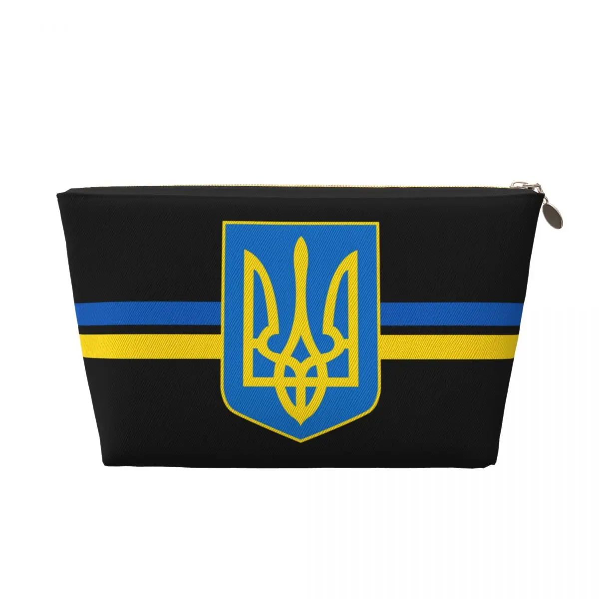 Custom Flag Of Ukraine Stripe Travel Cosmetic Bag  Ukrainian Coat Of Arms Makeup Toiletry Organizer Beauty Storage Dopp Kit