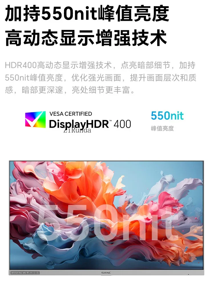 *Monitor 27 polegadas 4K Ultra Clear IPS Design Profissional HDR400 TUV Baixa Luz Azul OF27UT Pro