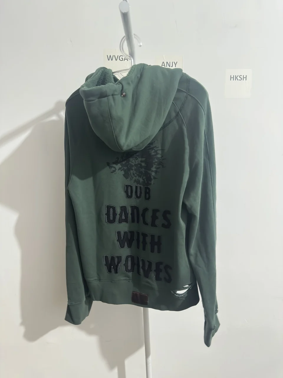 HKSH Spring Autumn New Men Tide Dark Punk Visual Style Patchwork Embroidered Letter Sweatshirt Distressed Hooded Hoodies HK26825