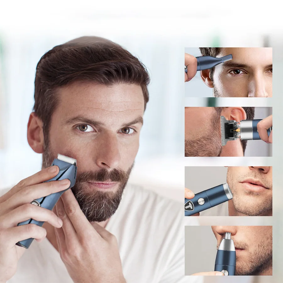 Professional Hair Clipper Trimmer, Groin & Body Trimmer for Men, Replaceable Electric Shaver, Multifunctional Grooming Machine