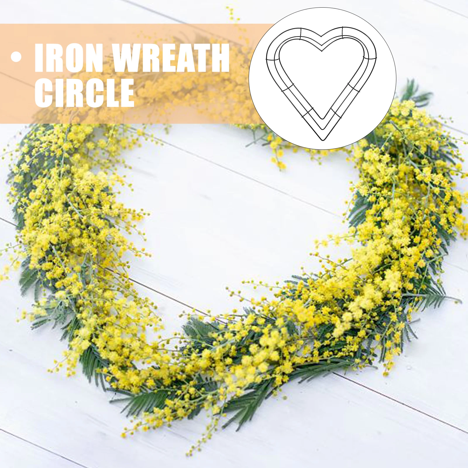 

2pcs Metal Heart Frame Diy Iron Support For Christmas Wedding Halloween Decorative Flower Wreath Garland Floral Craft Ring Wire