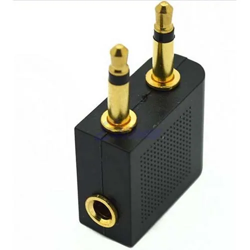2X Airplane/Airline/Air Plane Travel Headphone/Earphone Jack Audio adaptor 3.5mm