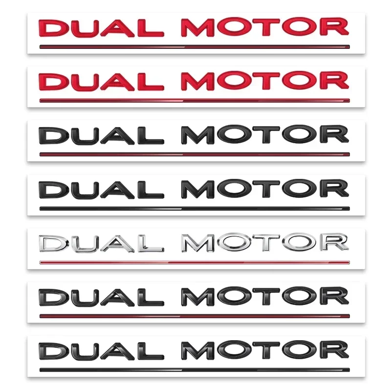 Emblema a doppio motore per accessori modello 3 Y S X lettere evidenziate Logo Performance Badge Trunk Sticker Chrome 3D Decal